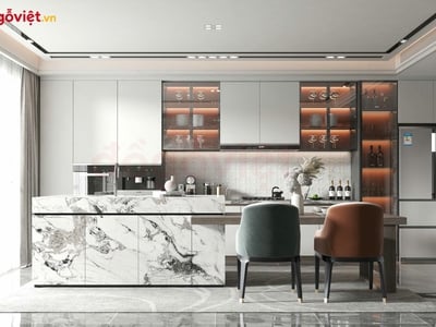 Tổng hợp mẫu tủ bếp có đảo bếp hiện đại đẹp và cách lựa chọn phù hợp