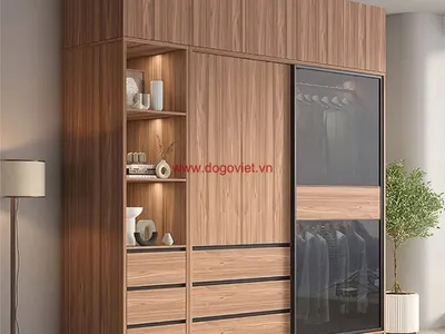 Top 5 mẫu tủ quần áo gỗ cánh kính đẹp xuất sắc, thiết kế bắt trend