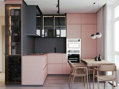 Tủ bếp 1m2 nhỏ gọn cho căn hộ mini, phòng trọ, giá rẻ, đẹp, tối ưu không gian