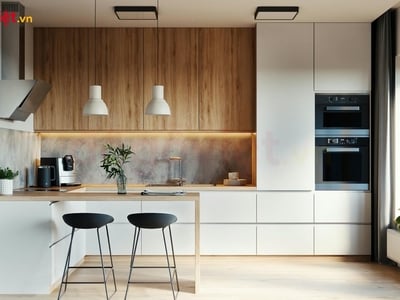 Tủ bếp đứng thời thượng, giải pháp tiện nghi cho mọi không gian bếp 