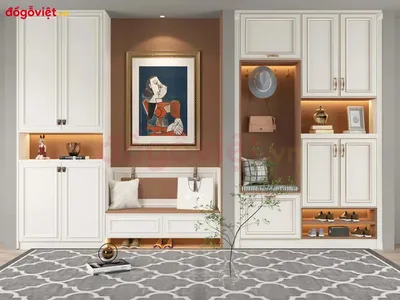 Tủ giày tân cổ điển có gì đặc biệt? Cách bố trí chuẩn đẹp cho mọi không gian 