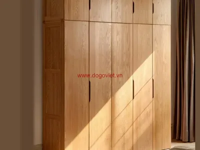 Xưởng đóng tủ quần áo gỗ sồi hiện đại chuyên nghiệp, cam kết chuẩn mẫu 