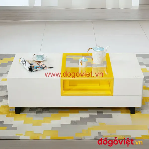 Bàn Trà Chân Sắt Mặt Kính Sang Trọng Kết Cấu Bền Bỉ Chất Lượng Cao