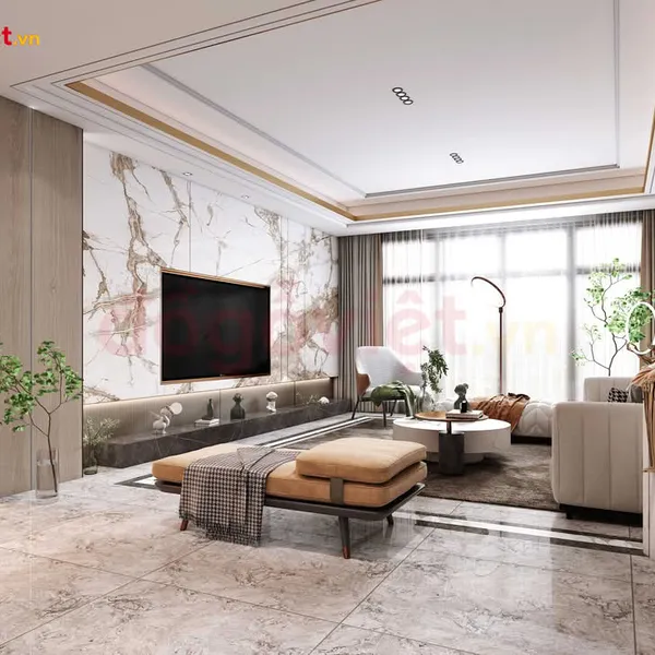 Bức Vách Tivi Thiết Kế Hiện Đại Điểm Nhấn Nổi Bật Cho Phòng Khách