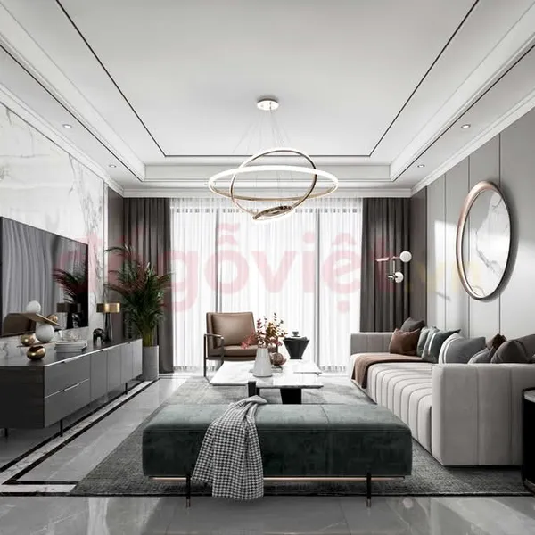 Bức Vách Tivi Thiết Kế Hiện Đại Điểm Nhấn Nổi Bật Cho Phòng Khách