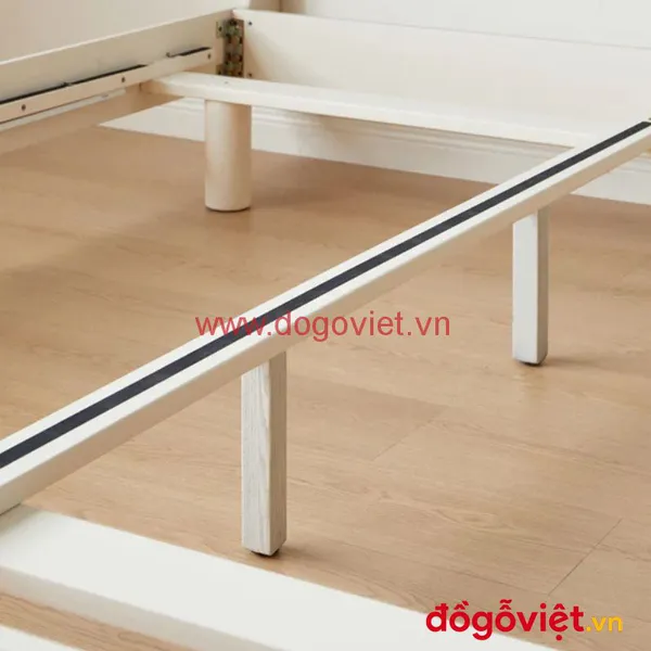 Giường Ngủ Gỗ Đẹp Hiện Đại Màu Trắng Tích Hợp Đèn Led Sang Trọng