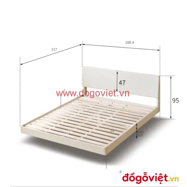 Giường Ngủ Gỗ Đẹp Hiện Đại Màu Trắng Tích Hợp Đèn Led Sang Trọng