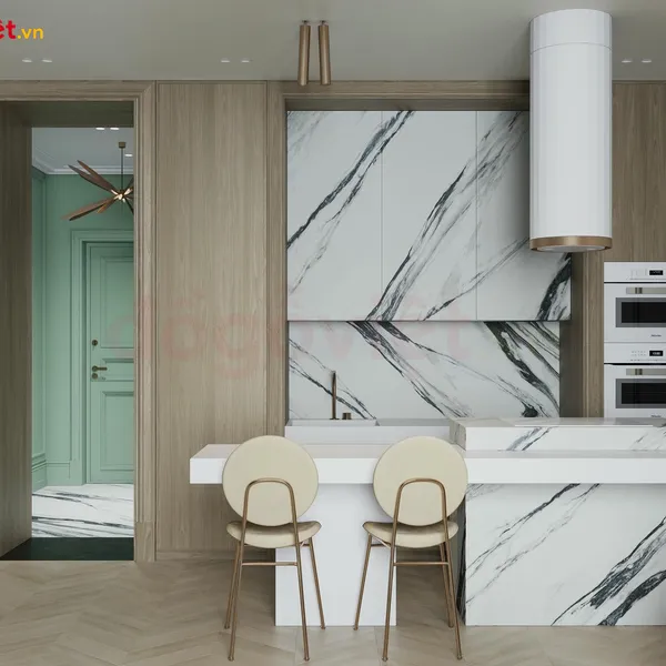 Mẫu Nhà Bếp Hiện Đại Gỗ Công Nghiệp Hình Chữ G Đẹp Tối Ưu