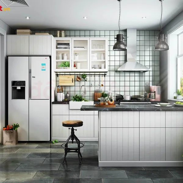 Mẫu Nhà Bếp Hiện Đại Gỗ Công Nghiệp Hình Chữ G Đẹp Tối Ưu