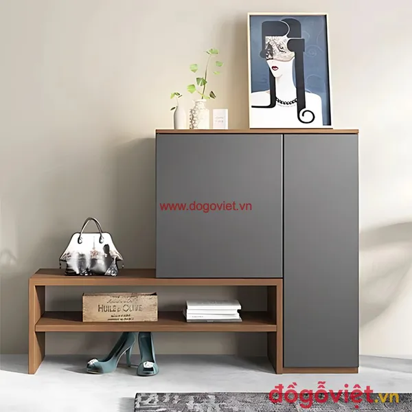 Mẫu Tủ Để Giày Bằng Gỗ Công Nghiệp Đơn Giản Thiết Kế Tiện Lợi