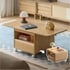Bàn Trà Sofa Di Động Mặt Bàn Gấp Gọn Gỗ Sồi Hiện Đại Tiện Lợi