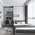 Decor Phòng Ngủ Nhỏ Gỗ Công Nghiệp Phối Cánh Kính Hiện Đại