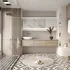 Mẫu Phòng Vệ Sinh Đẹp Với Tủ Lavabo Dài Không Gian Rộng Thoáng