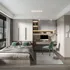 Thiết Kế Nội Thất Phòng Ngủ Hình Chữ U Gỗ Công Nghiệp Tối Ưu