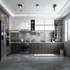 Tủ Bếp MDF Công Nghiệp Màu Nâu Vân Gỗ Phối Trắng Hiện Đại