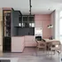 Tủ Bếp MDF Phủ Melamine Màu Hồng Sang Trọng Cao Cấp