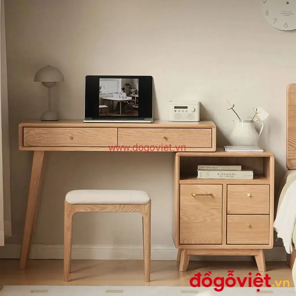 B&agrave;n Trang Điểm Gỗ Tự Nhi&ecirc;n