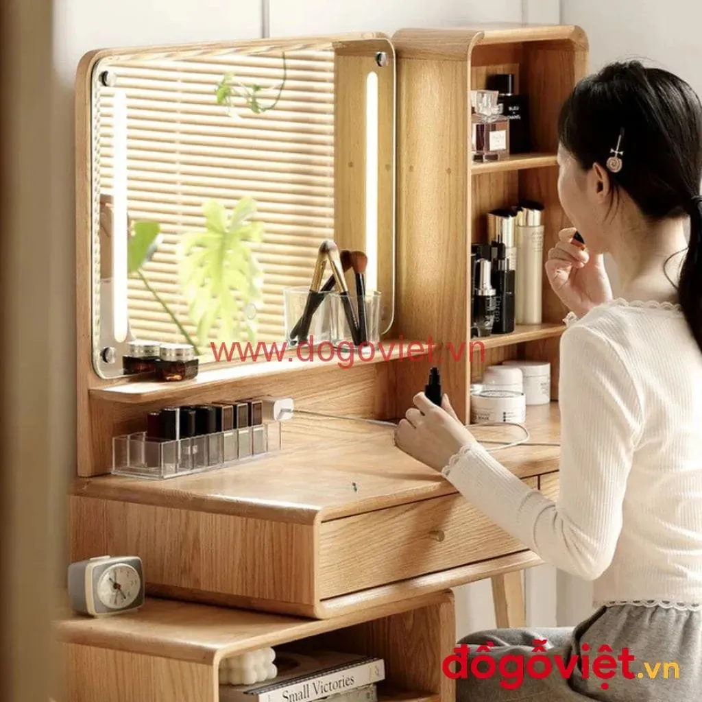 B&agrave;n Trang Điểm Gỗ Tự Nhi&ecirc;n