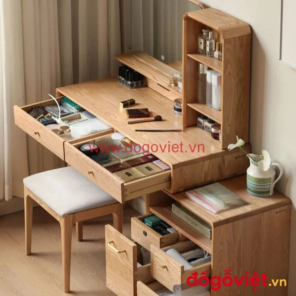 B&agrave;n Trang Điểm Gỗ Tự Nhi&ecirc;n