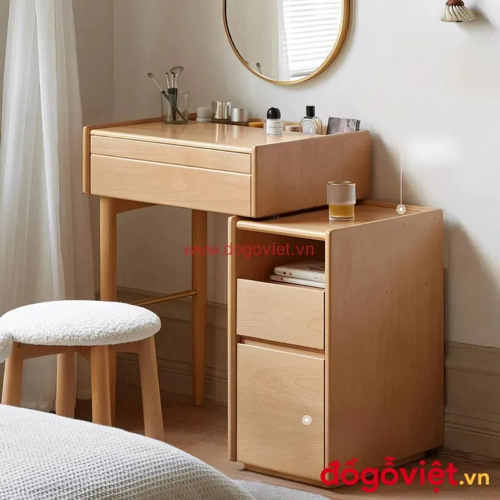 B&agrave;n Trang Điểm Gỗ Tự Nhi&ecirc;n