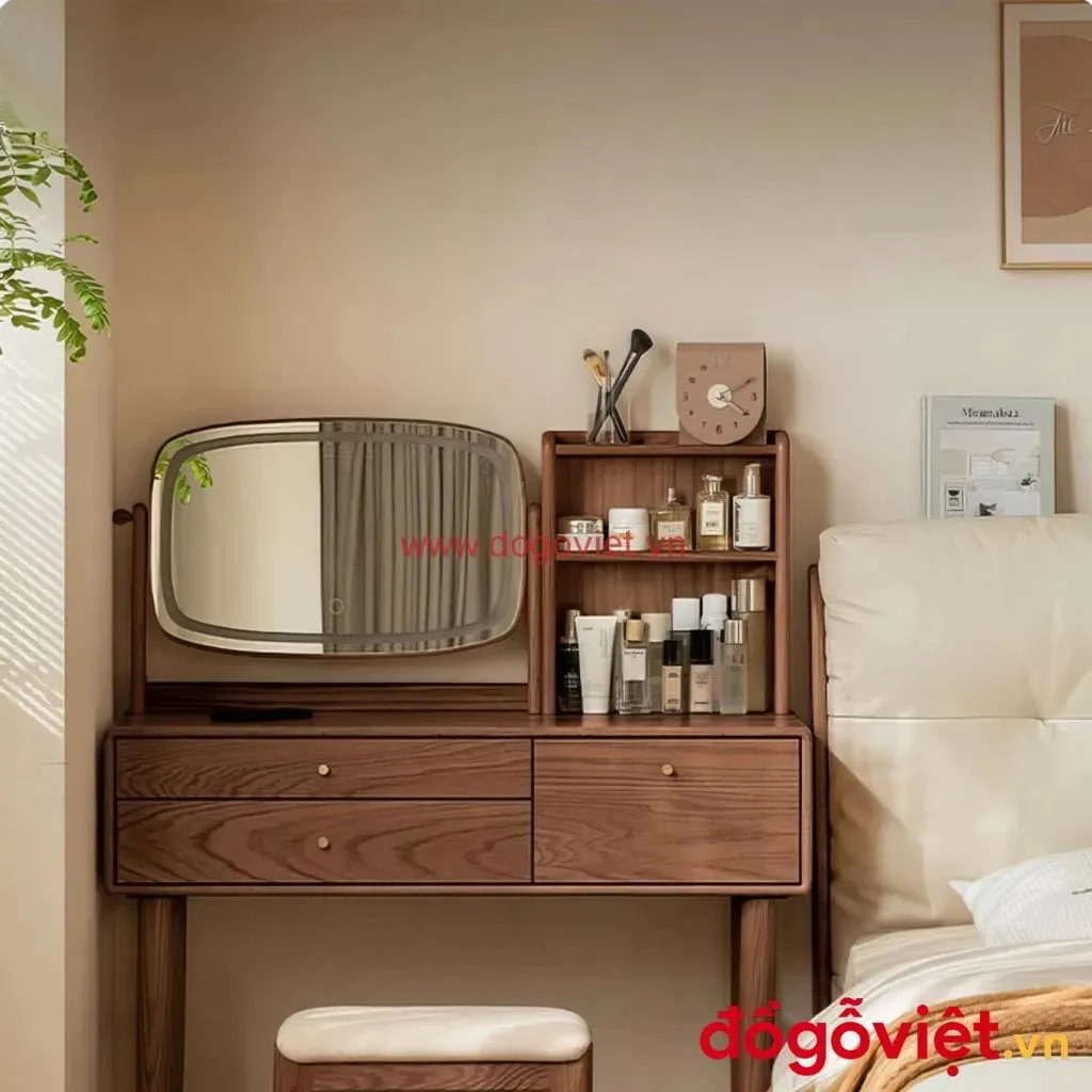 B&agrave;n Trang Điểm Gỗ Tự Nhi&ecirc;n