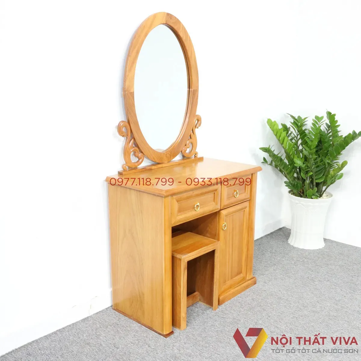 B&agrave;n Trang Điểm Gỗ Tự Nhi&ecirc;n