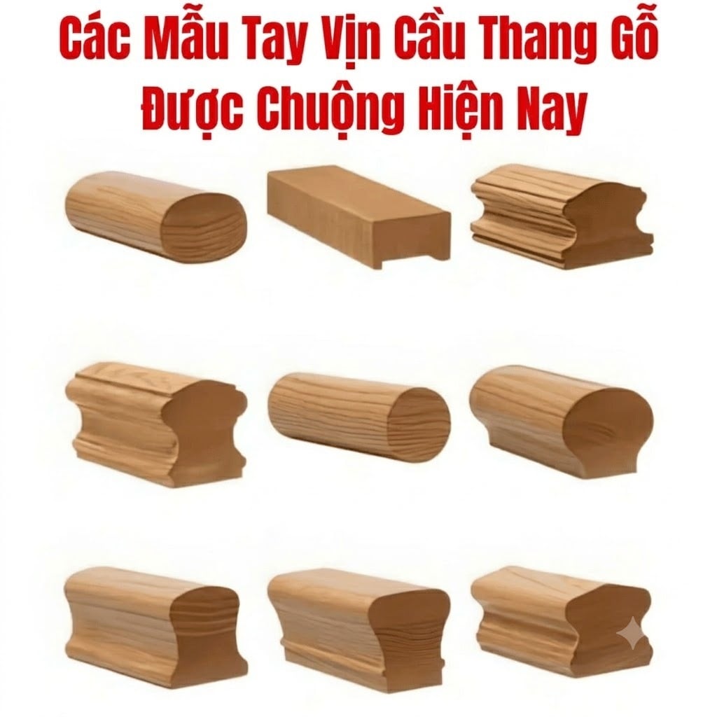 Tay vịn cầu thang gỗ