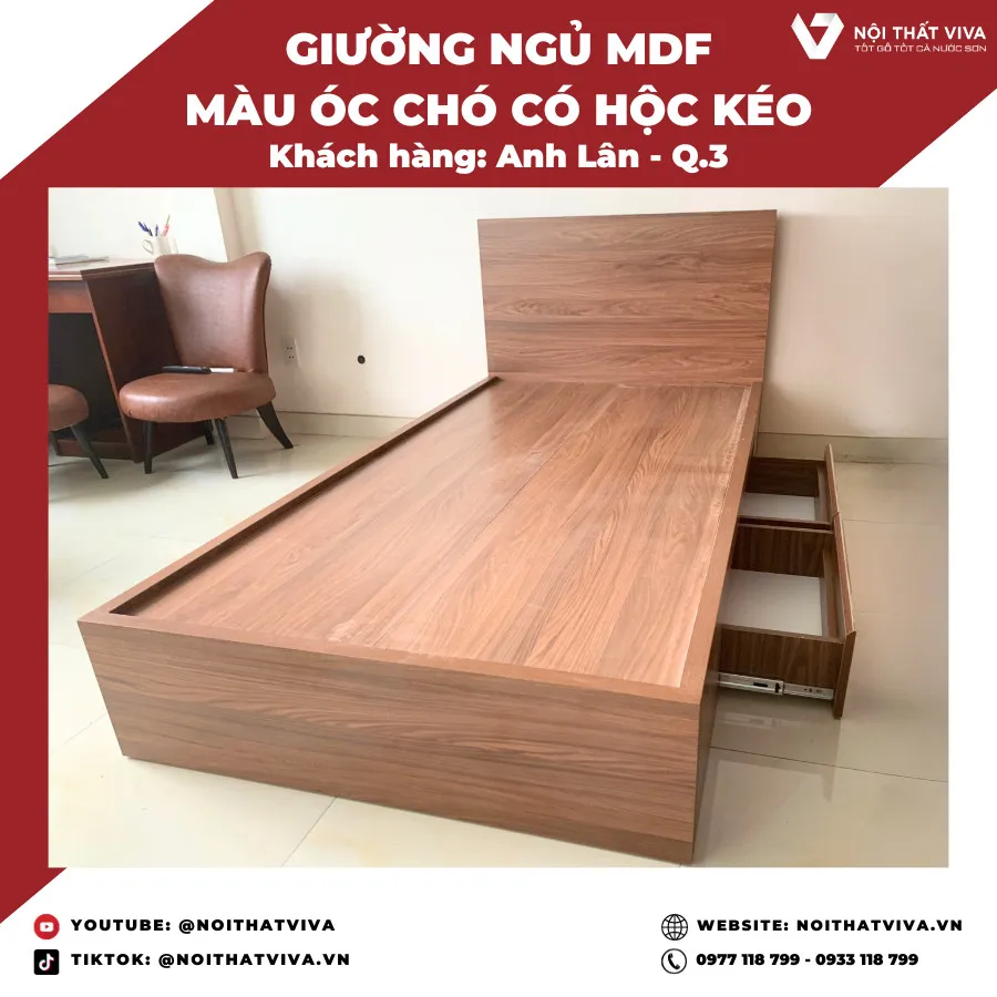 Giường Ngủ Gỗ Công Nghiệp