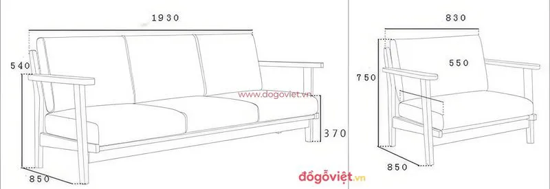 Mẫu Sofa Gỗ Sồi Hiện Đại Phù Hợp Cho Phòng Khách Gia Đình