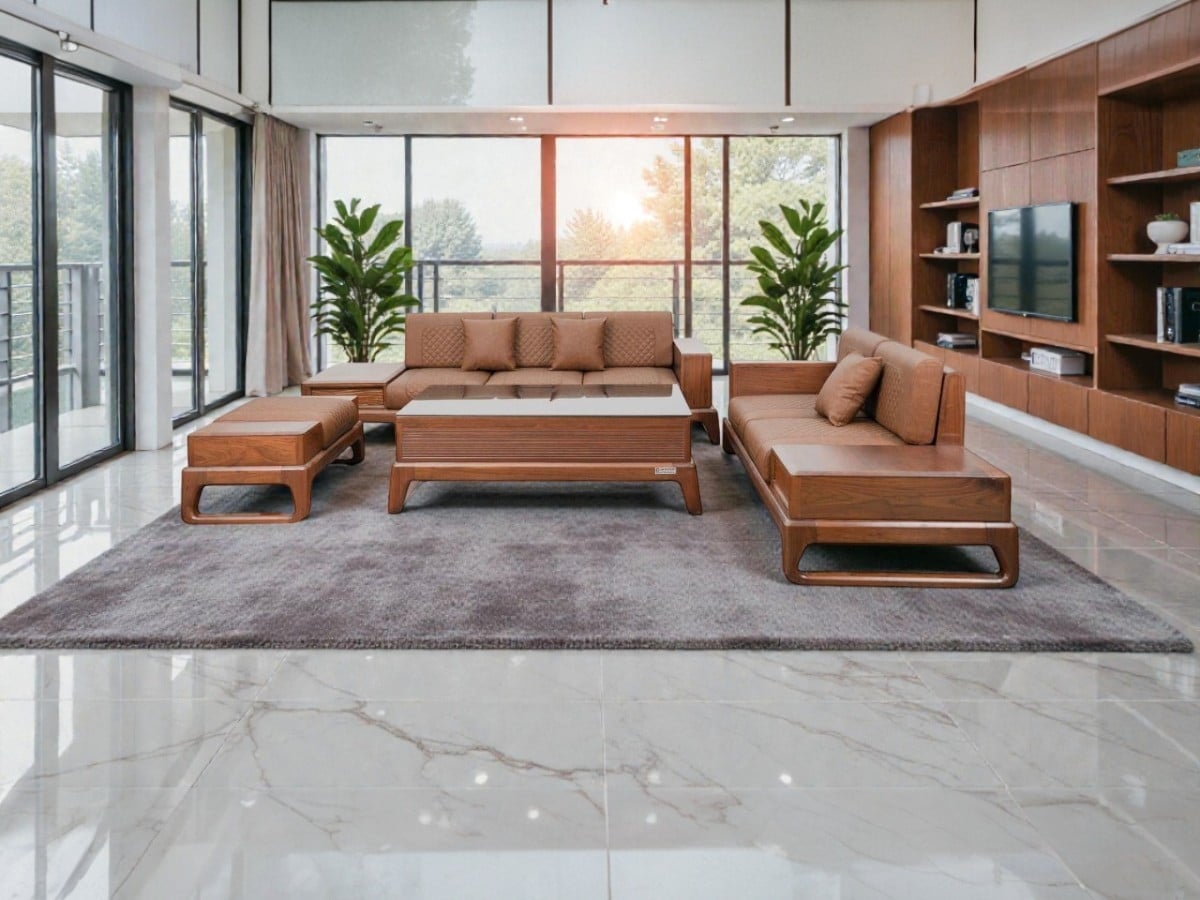 C&aacute;c mẫu ghế sofa gỗ &oacute;c ch&oacute; c&oacute; k&iacute;ch thước tạo sự h&agrave;i ho&agrave; với diện t&iacute;ch kh&ocirc;ng gian