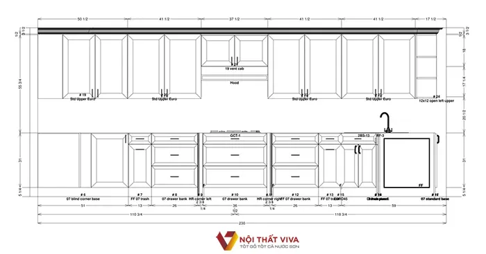 Tủ Bếp Chữ I