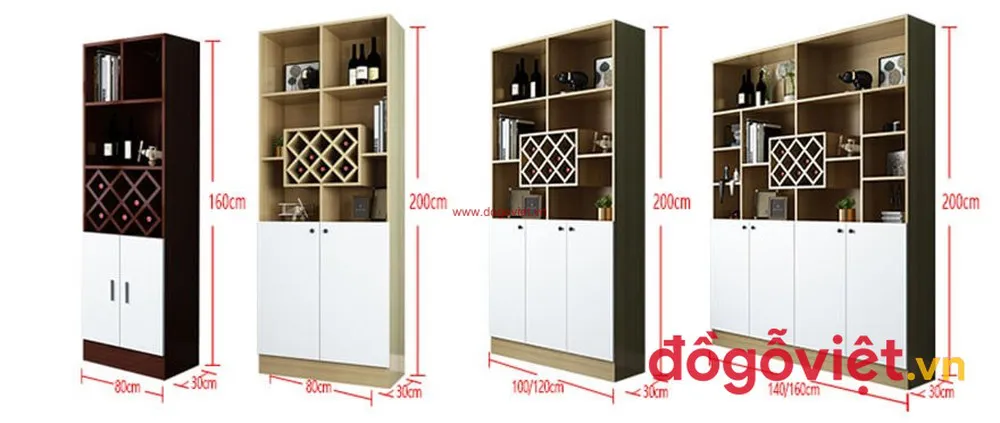 Tủ Rượu Gỗ MDF Phủ Melamine Thiết Kế Tối Giản Hiện Đại