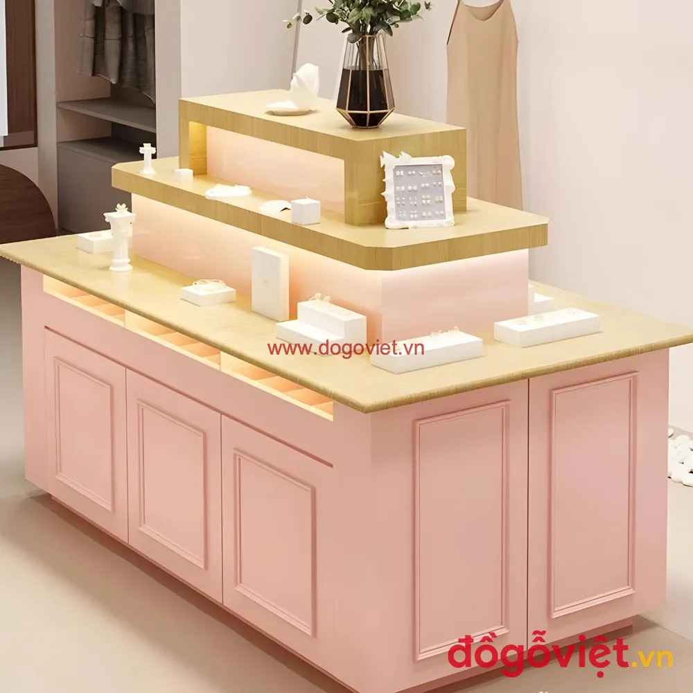 Tủ Trưng Bày Sản Phẩm Và Trang Sức Gỗ MDF Phủ Melamine Cao Cấp