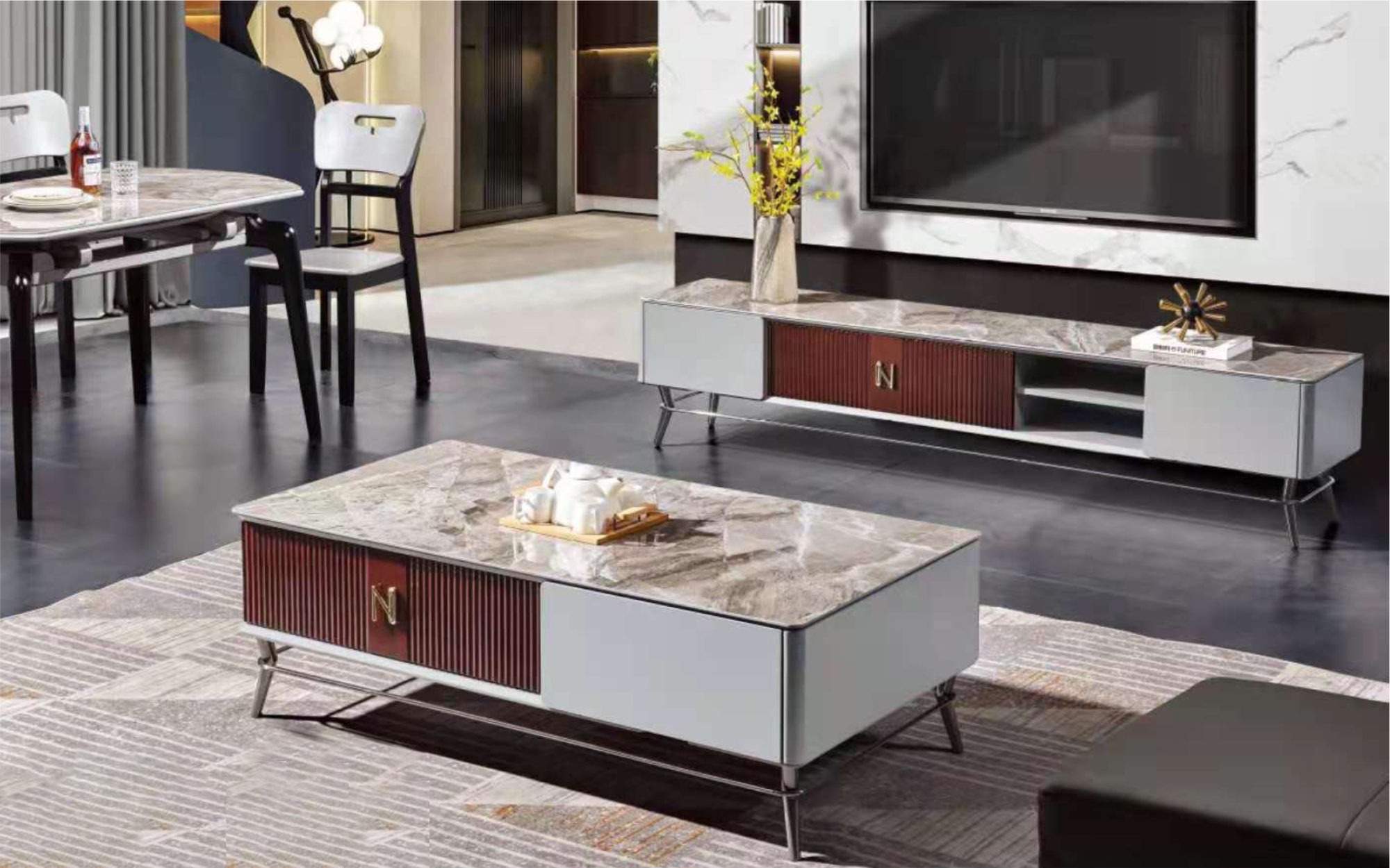 Tổng hợp kệ tivi mặt đ&aacute; cao cấp gi&aacute; rẻ cho ph&ograve;ng kh&aacute;ch hiện đại