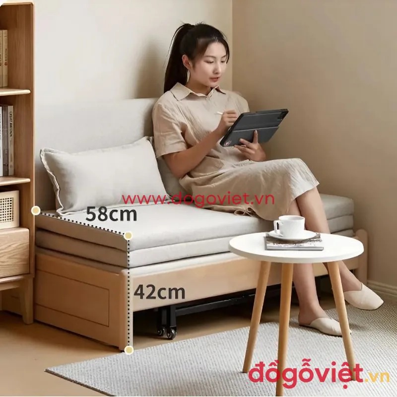 Tổng hợp mẫu sofa giường gỗ sồi tiện nghi, ph&ugrave; hợp mọi kh&ocirc;ng gian 