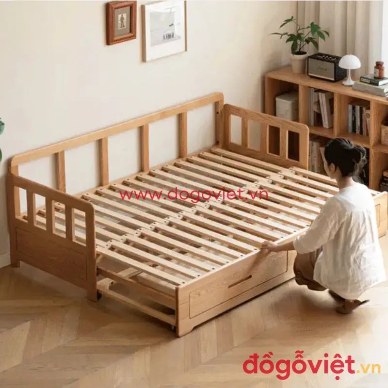 Tổng hợp mẫu sofa giường gỗ sồi tiện nghi, ph&ugrave; hợp mọi kh&ocirc;ng gian 