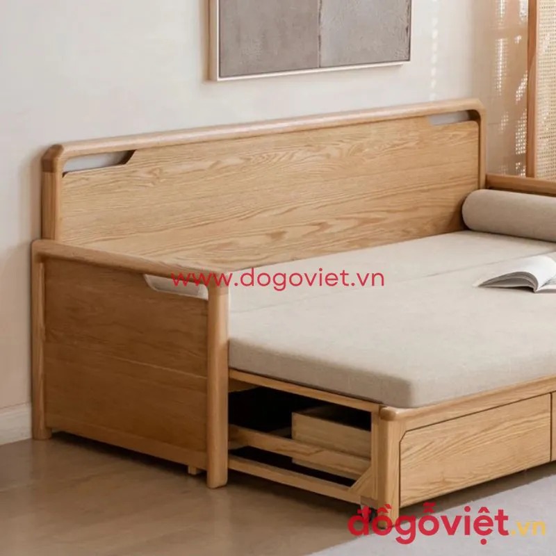 Tổng hợp mẫu sofa giường gỗ sồi tiện nghi, ph&ugrave; hợp mọi kh&ocirc;ng gian 