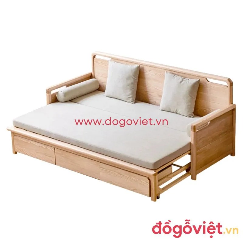 Tổng hợp mẫu sofa giường gỗ sồi tiện nghi, ph&ugrave; hợp mọi kh&ocirc;ng gian 