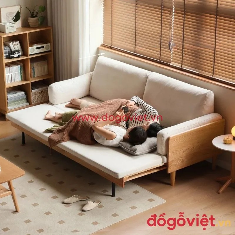 Tổng hợp mẫu sofa giường gỗ sồi tiện nghi, ph&ugrave; hợp mọi kh&ocirc;ng gian 