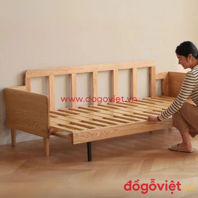 Tổng hợp mẫu sofa giường gỗ sồi tiện nghi, ph&ugrave; hợp mọi kh&ocirc;ng gian 