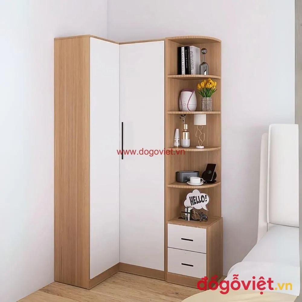 Top 10 mẫu tủ quần áo có kệ góc đẹp, hiện đại, tối ưu không gian nhất