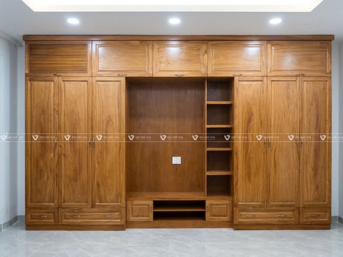Top 10 mẫu tủ quần áo gỗ tự nhiên 6 cánh đẹp, sang trọng cho phòng ngủ