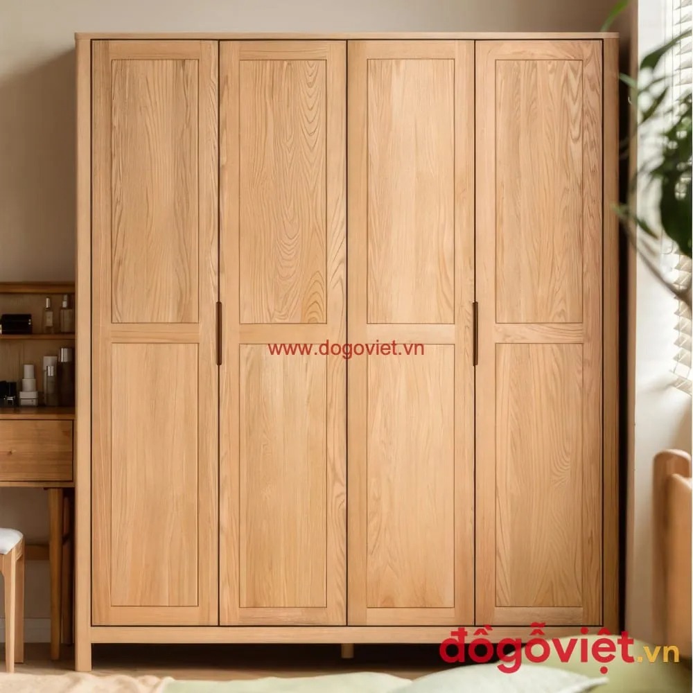 Top 3 mẫu tủ quần áo gỗ tự nhiên 4 cánh đẹp, bán chạy nhất hiện nay