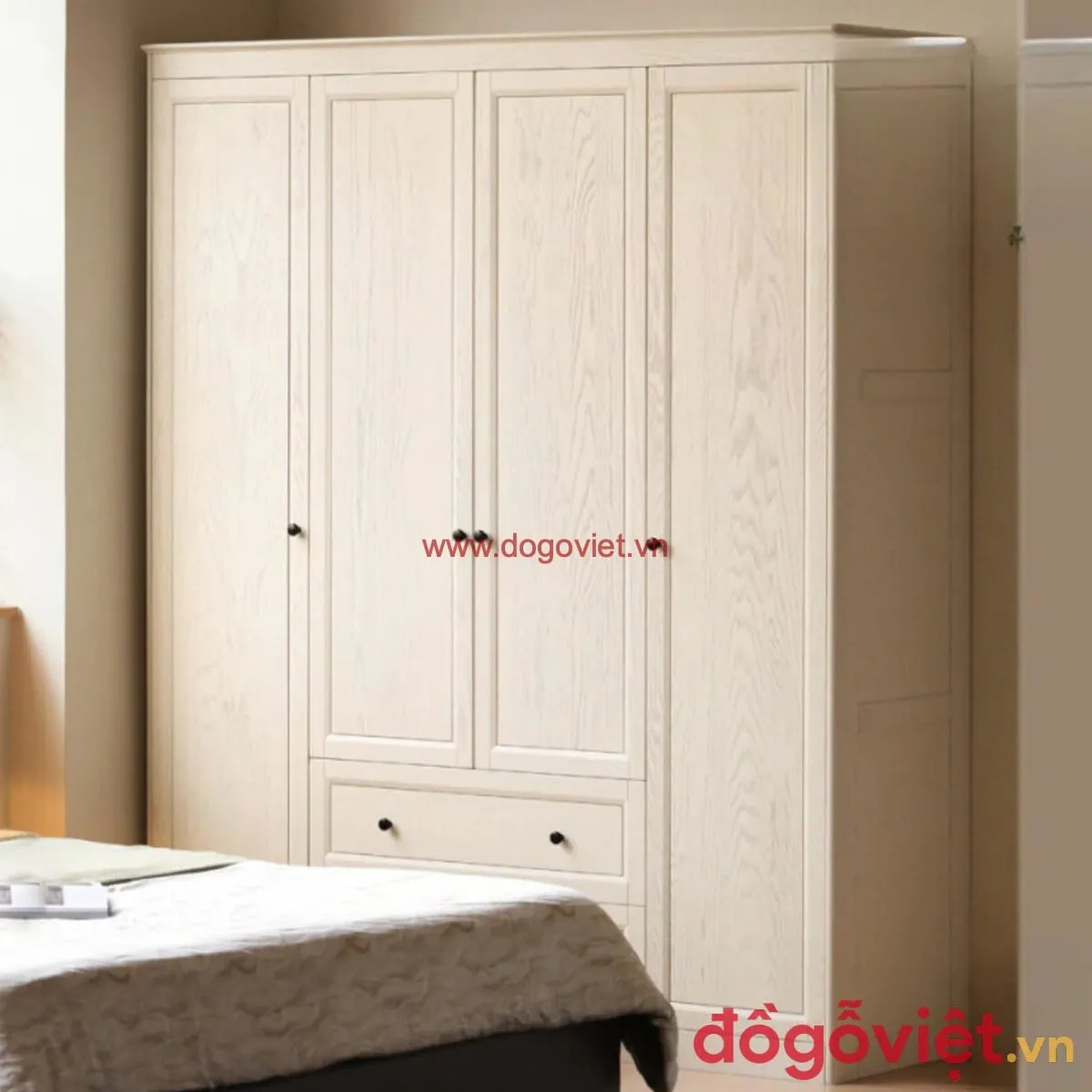 Top 3 mẫu tủ quần áo gỗ tự nhiên 4 cánh đẹp, bán chạy nhất hiện nay