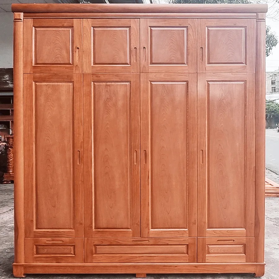 Top 3 mẫu tủ quần áo gỗ tự nhiên 4 cánh đẹp, bán chạy nhất hiện nay