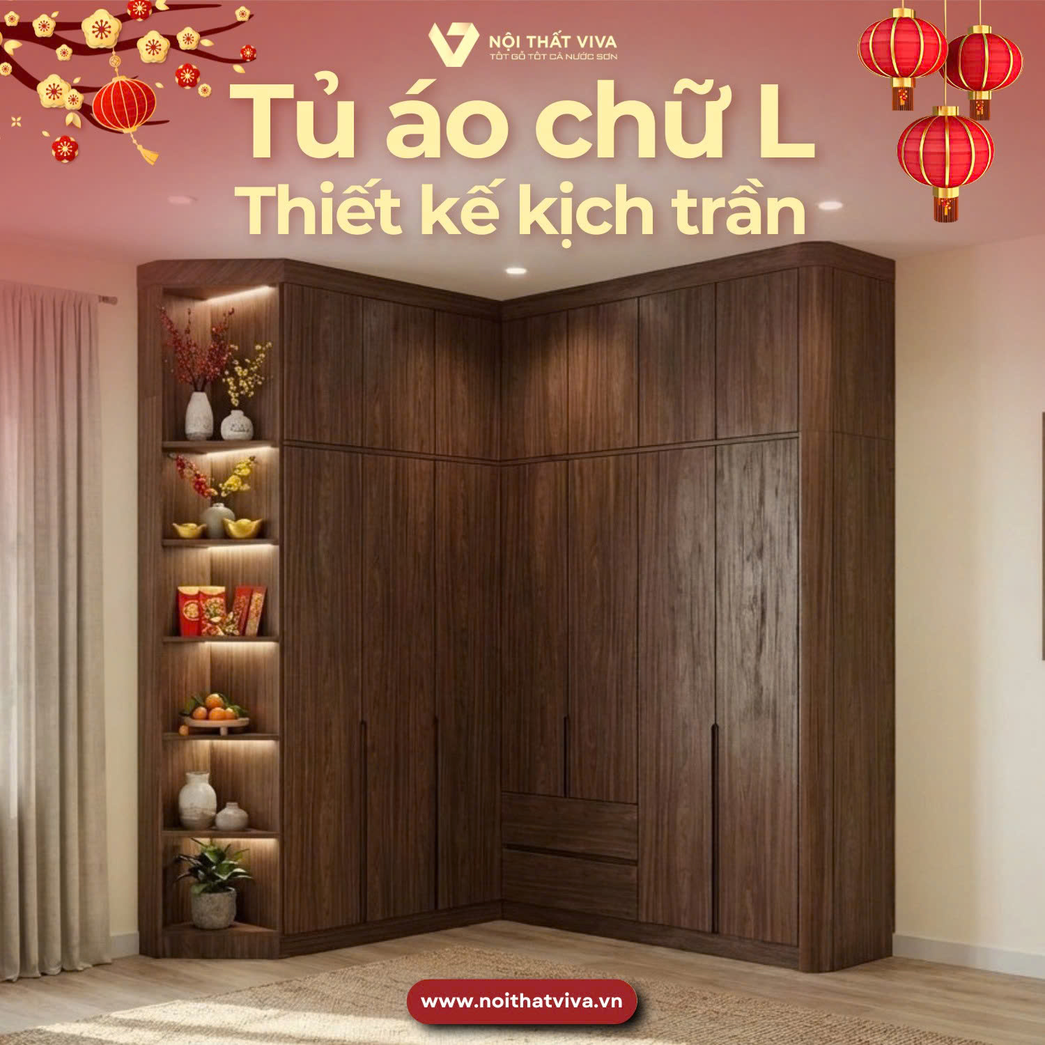 Top 4 mẫu tủ gỗ quần &aacute;o đẹp, hiện đại n&ecirc;n sắm dịp Tết 2026