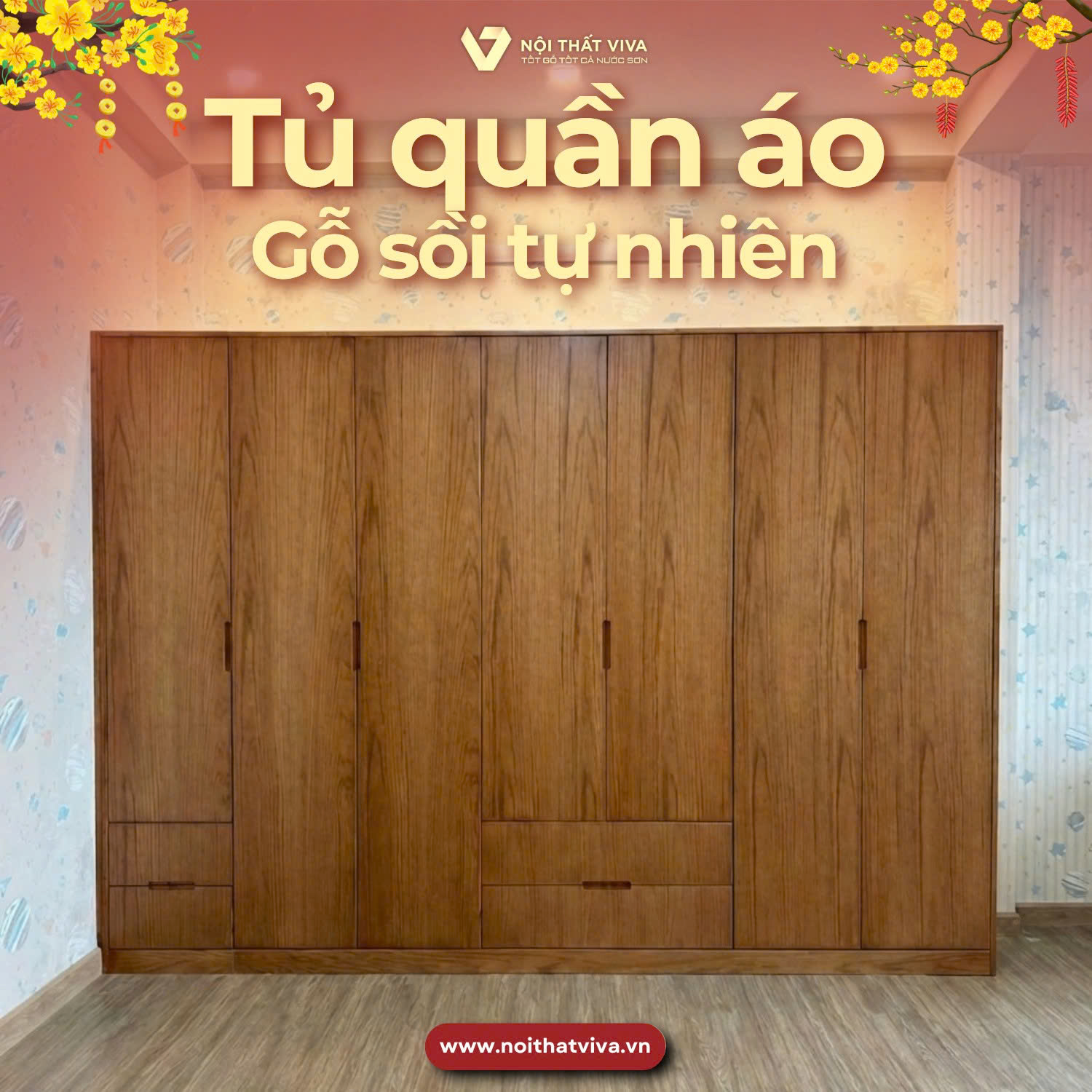 Top 4 mẫu tủ gỗ quần &aacute;o đẹp, hiện đại n&ecirc;n sắm dịp Tết 2026