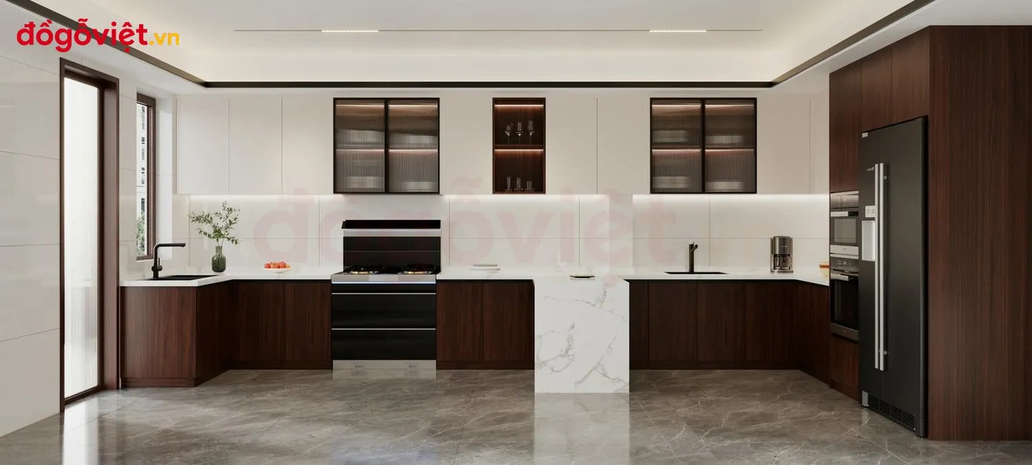 TOP 45+ Mẫu tủ bếp chữ U đẹp, ấn tượng, hiện đại, theo xu hướng mới nhất 