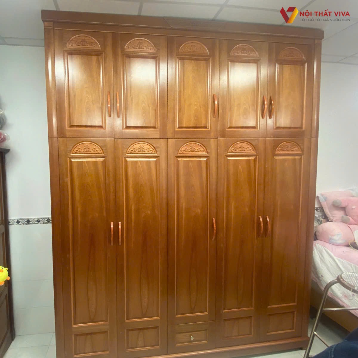 Top 5 mẫu tủ quần áo gỗ xoan đào đẹp, bền chắc, sang trọng, giá tốt 2025