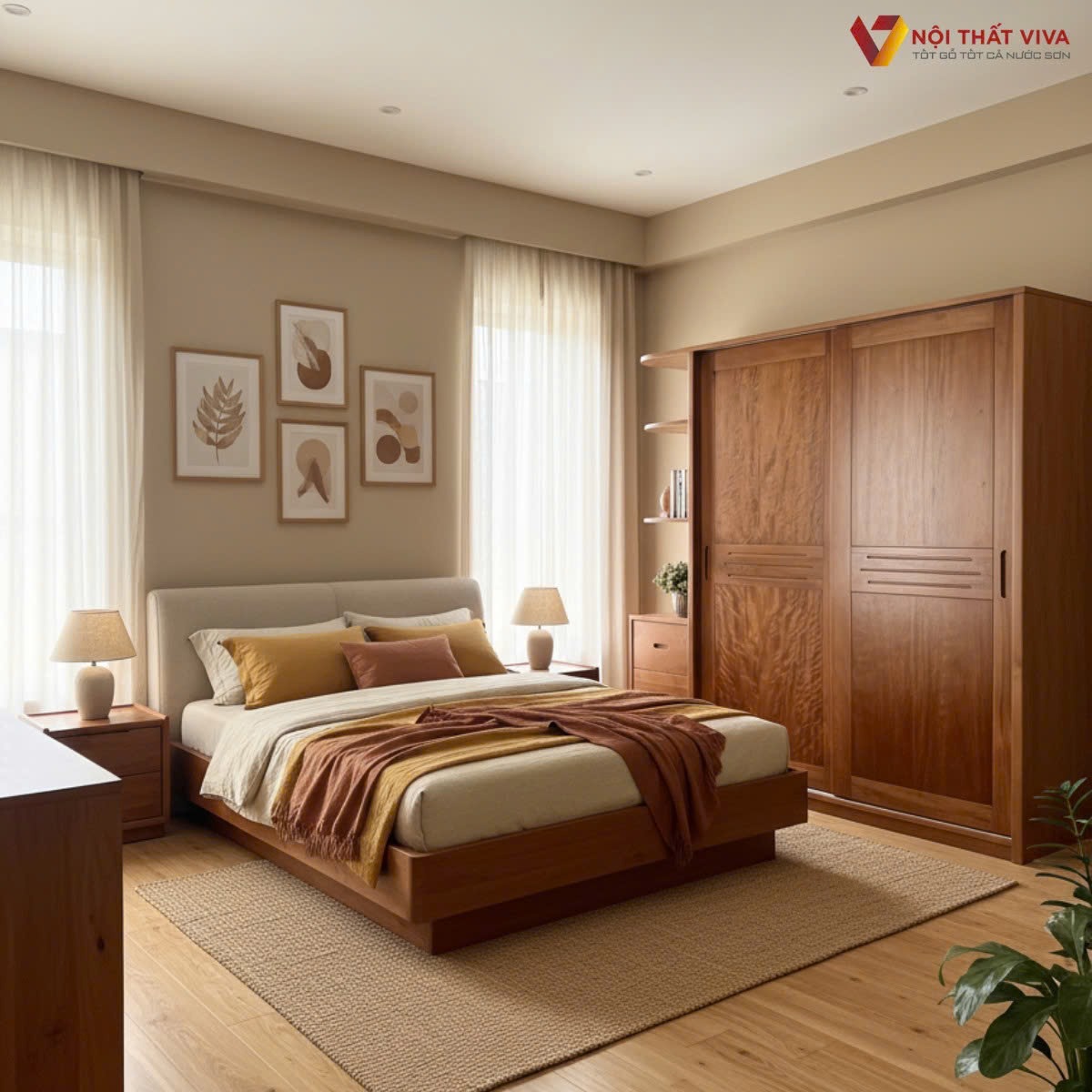 Top 5 mẫu tủ quần áo gỗ xoan đào đẹp, bền chắc, sang trọng, giá tốt 2025